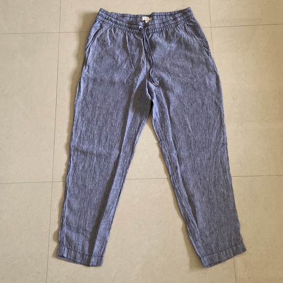 H&M Blue Striped Linen Joggers - L - Picture 4 of 7